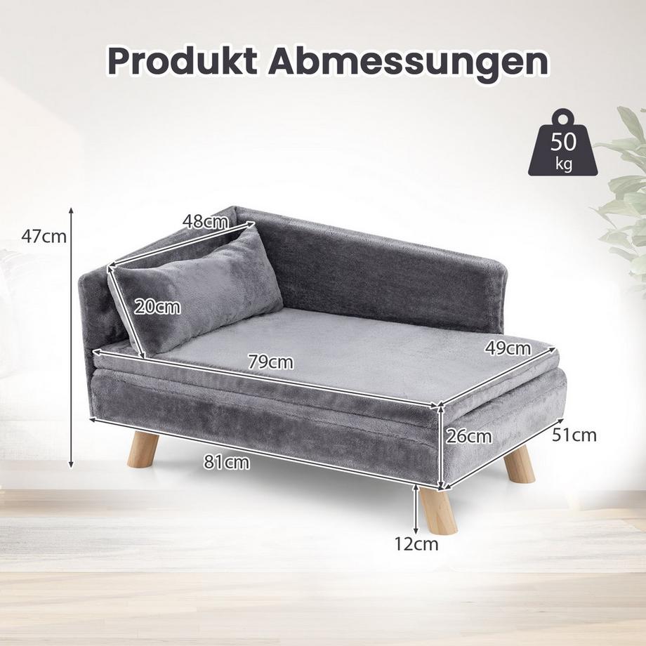 Northix  Haustiersofa mit abnehmbarem Kissen 