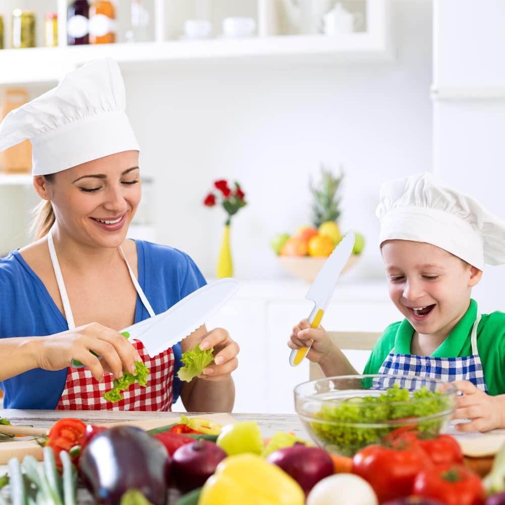 Activity-board  9-teiliges Kinder-Küchenmesser-Set, Koch-Küchenmesser zum Schneiden und Kochen von Obst oder Gemüse für Kleinkinder, inklusive Kindermesser aus Holz-Schneidebrett-Schäler 