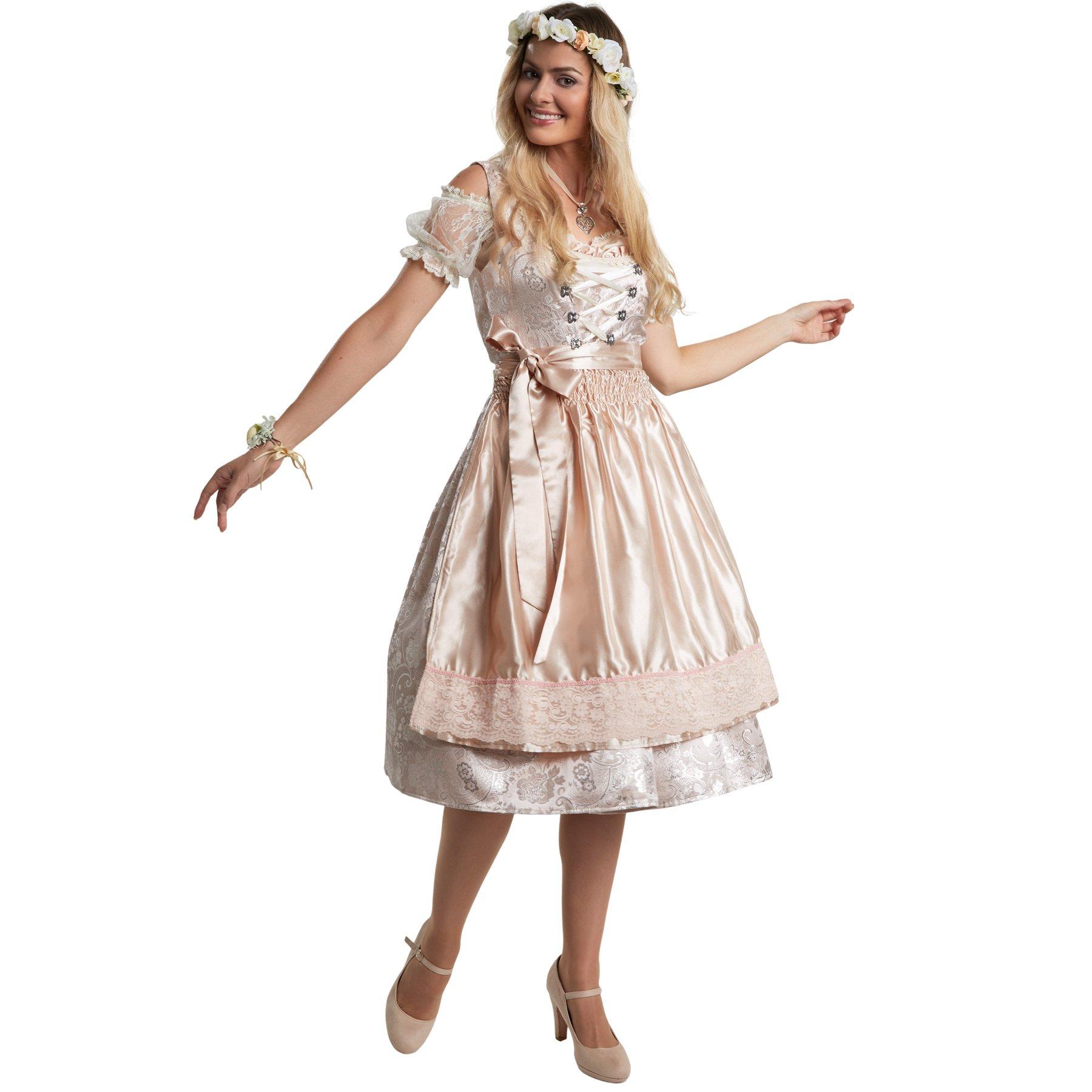 Image of Frauenkostüm Midi-Dirndl Traunstein Modell 2 Altrosa