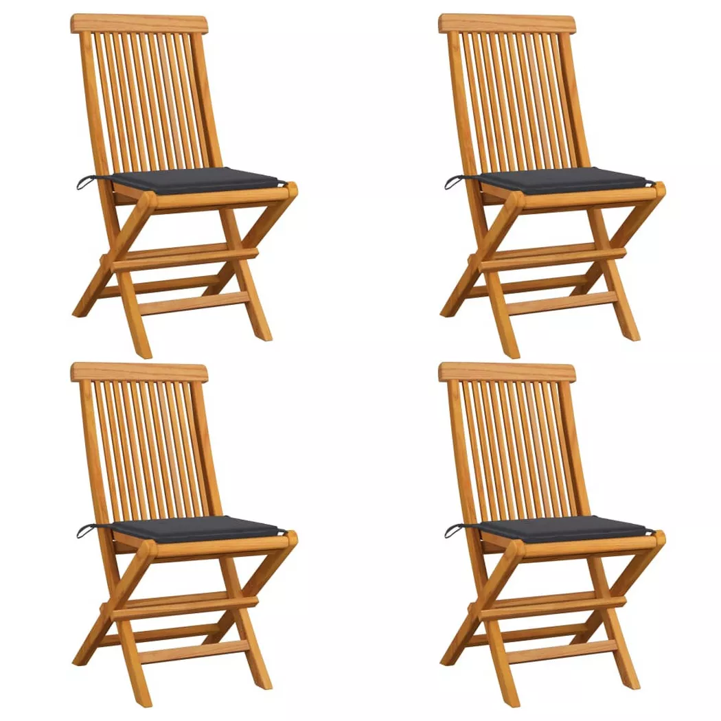 VidaXL - Chaise de jardin teck, One Size, Gris