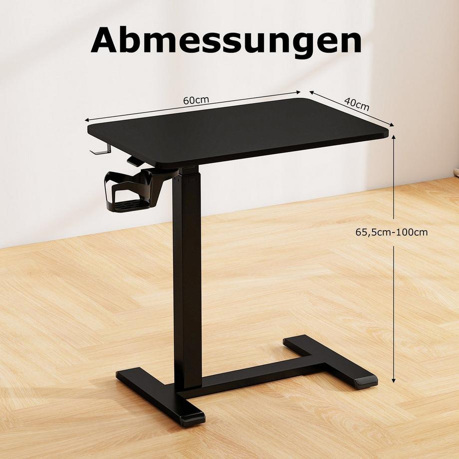 Northix Table d'ordinateur portable à roulettes réglable  
