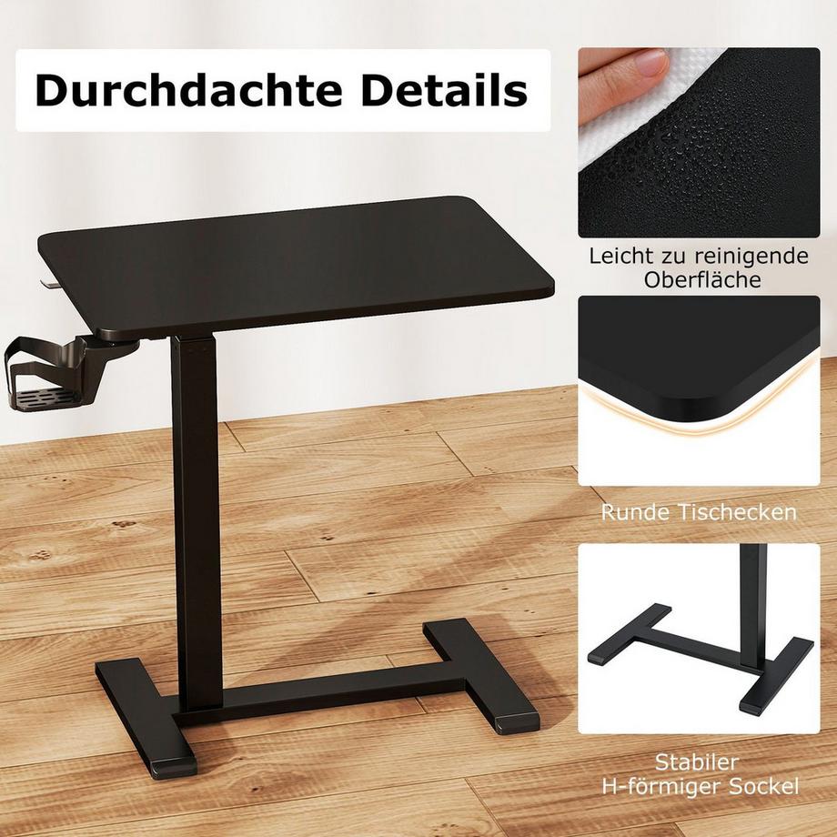 Northix Table d'ordinateur portable à roulettes réglable  