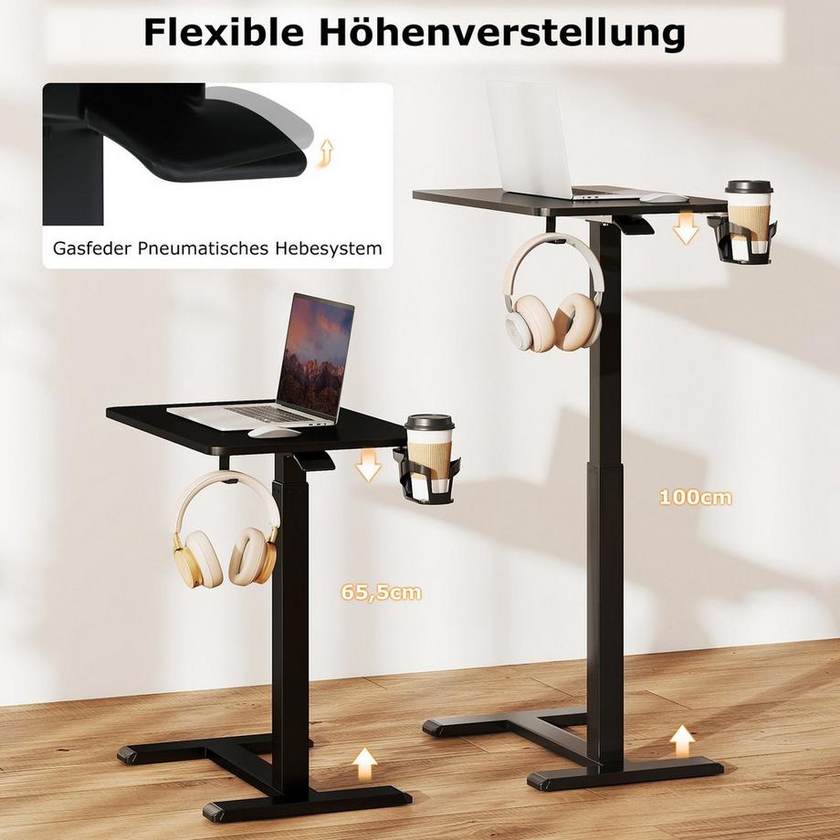 Northix Table d'ordinateur portable à roulettes réglable  