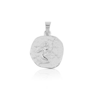 MUAU Schmuck  Pendentif signe du zodiaque vierge en or blanc 750, 16x22mm 