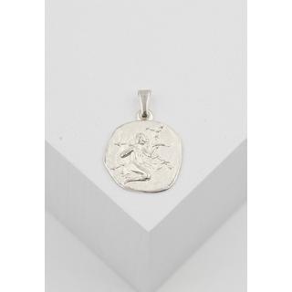 MUAU Schmuck  Pendentif signe du zodiaque vierge en or blanc 750, 16x22mm 