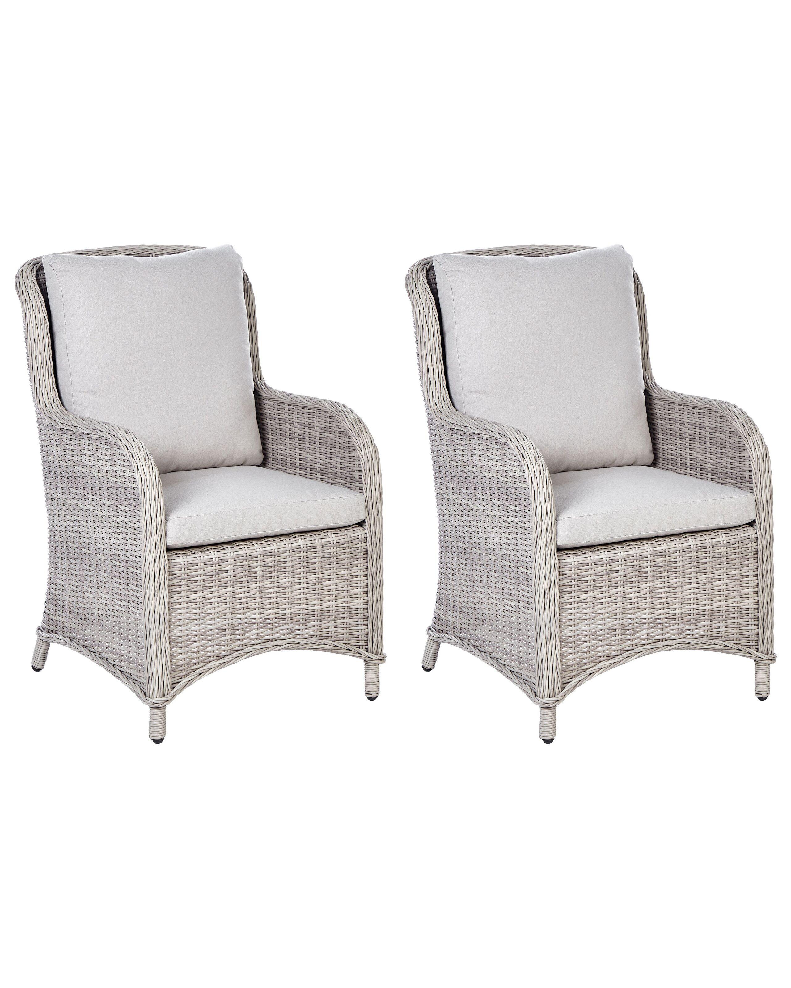 Image of Set mit 2 Stühlen aus PE Rattan Boho CASCAIS Set mit 2 Stühlen aus PE Rattan Boho CASCAIS