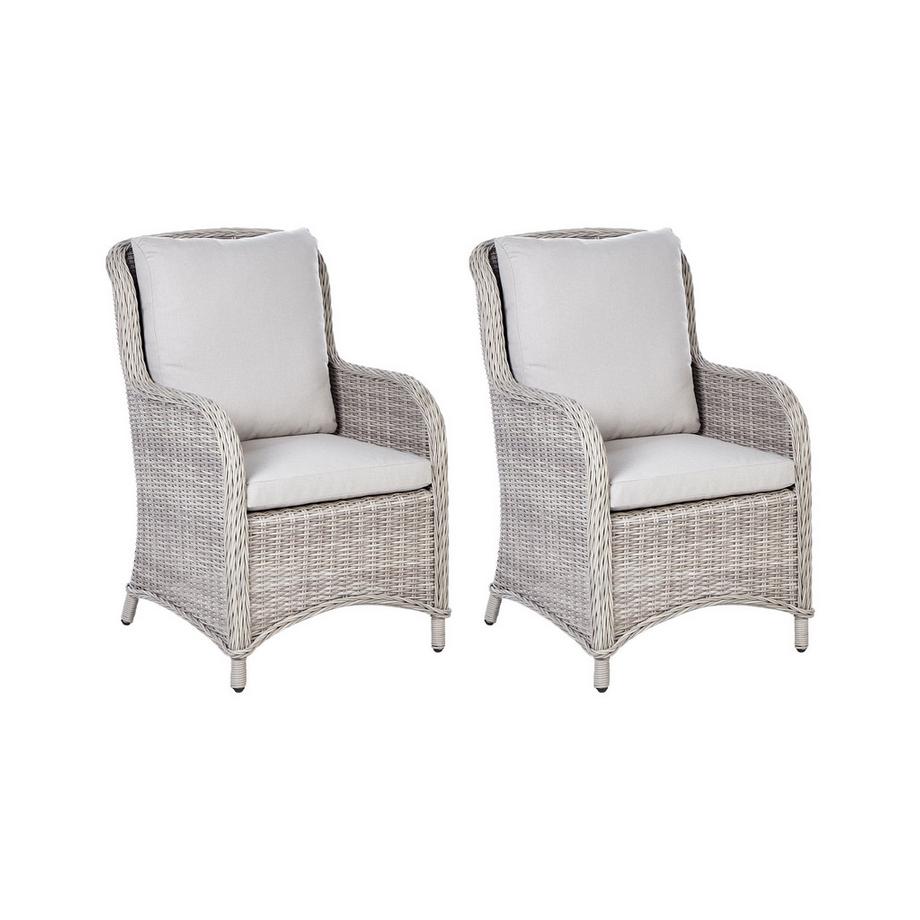 Gartensessel 2er Set aus PE Rattan  CASCAIS