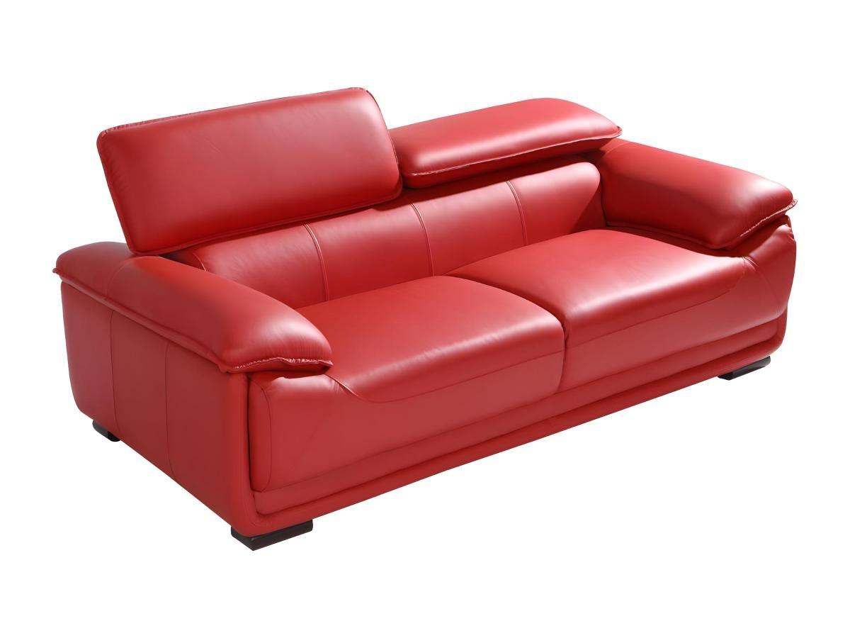 Vente-unique Ledersofa 3Sitzer MACELO  