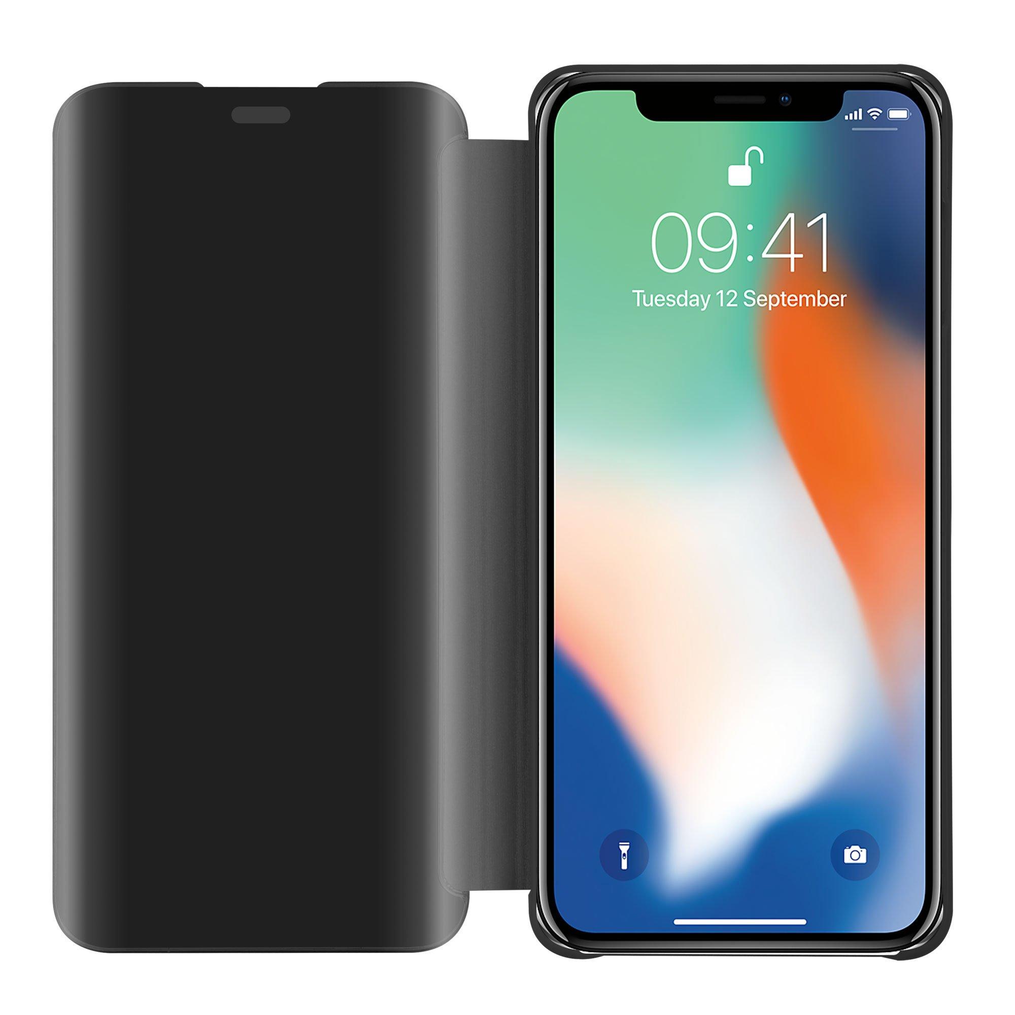 Cadorabo  Housse compatible avec Apple iPhone X / XS - Clear View étui de protection miroir avec fonction de support Protection à 360 degrés 