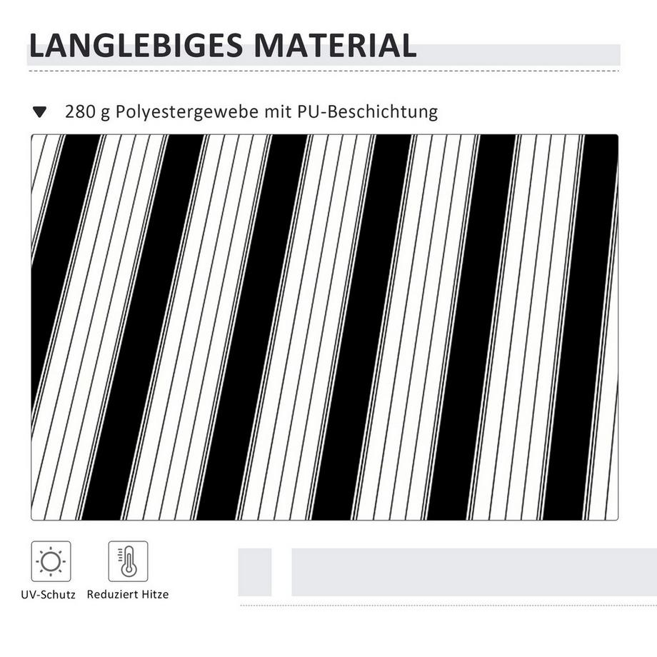 Northio Tenda Da Sole Con Braccio Estensibile Manuale 4 M Con Manovella Tenda Da Balcone Protezione Solare Montaggio A Parete Balcone Alluminio Bianco + Blu 395 X 245 Cm  
