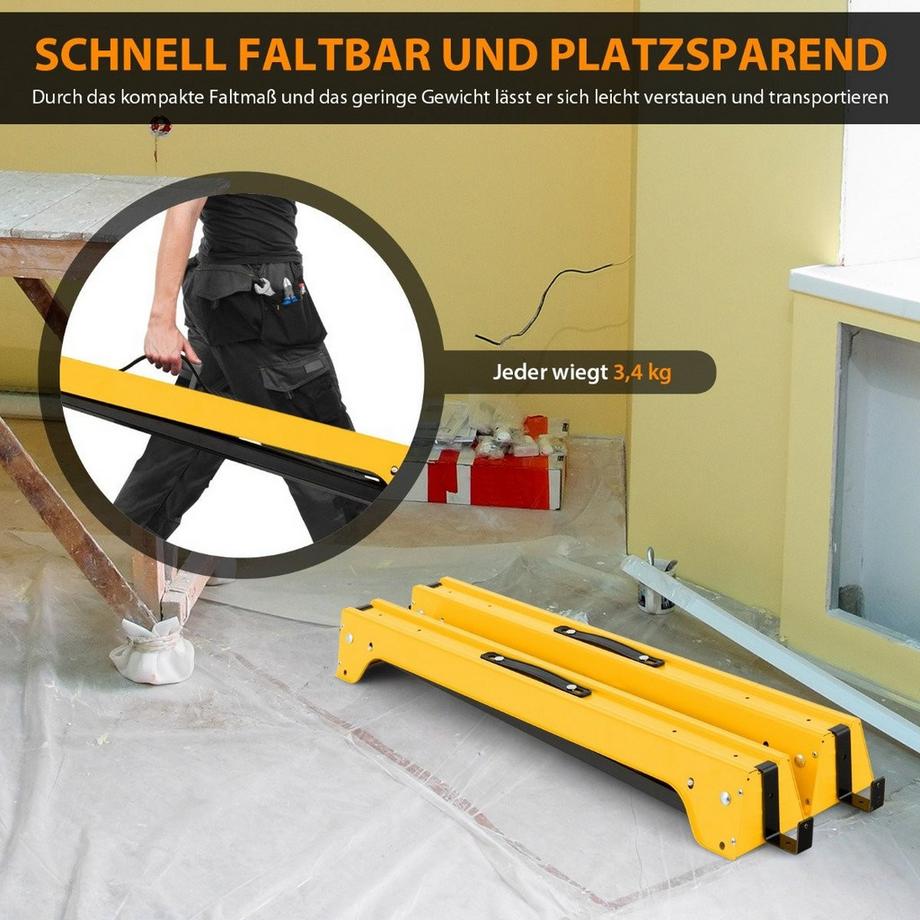 Northix Paquet de 2 supports de scie pliables pour outils électriques compacts, 92x48x74 cm  