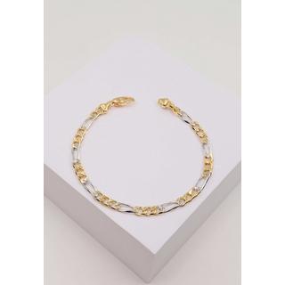 MUAU Schmuck  Bracelet Figaro Bicolor Gelb-/Weissgold 750, 19cm, 4.5mm 