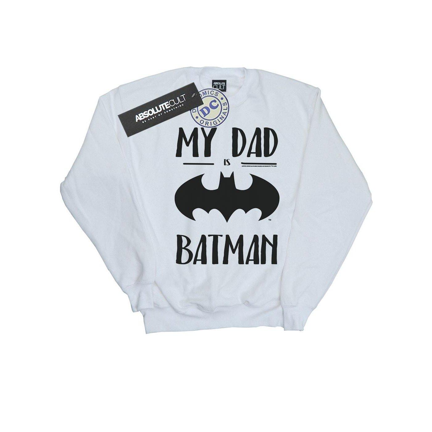 Image of Batman My Dad Is Batman Sweatshirt Jungen Weiss 152-158