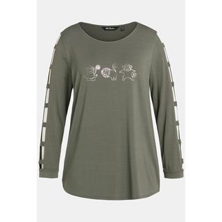 Ulla Popken  T-shirt de yoga, singe, encolure bateau, manches longues 