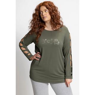 Ulla Popken  T-shirt de yoga, singe, encolure bateau, manches longues 