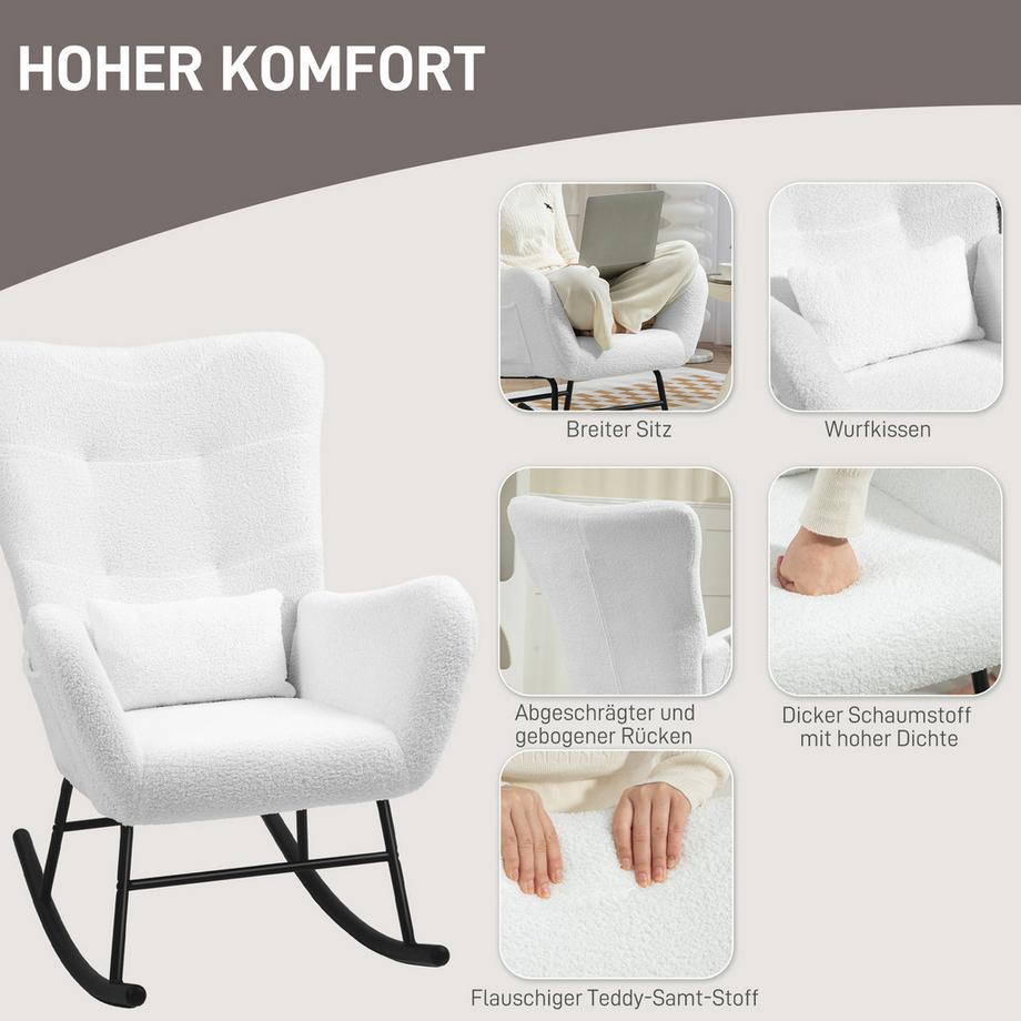 HOMCOM Fauteuil à bascule  