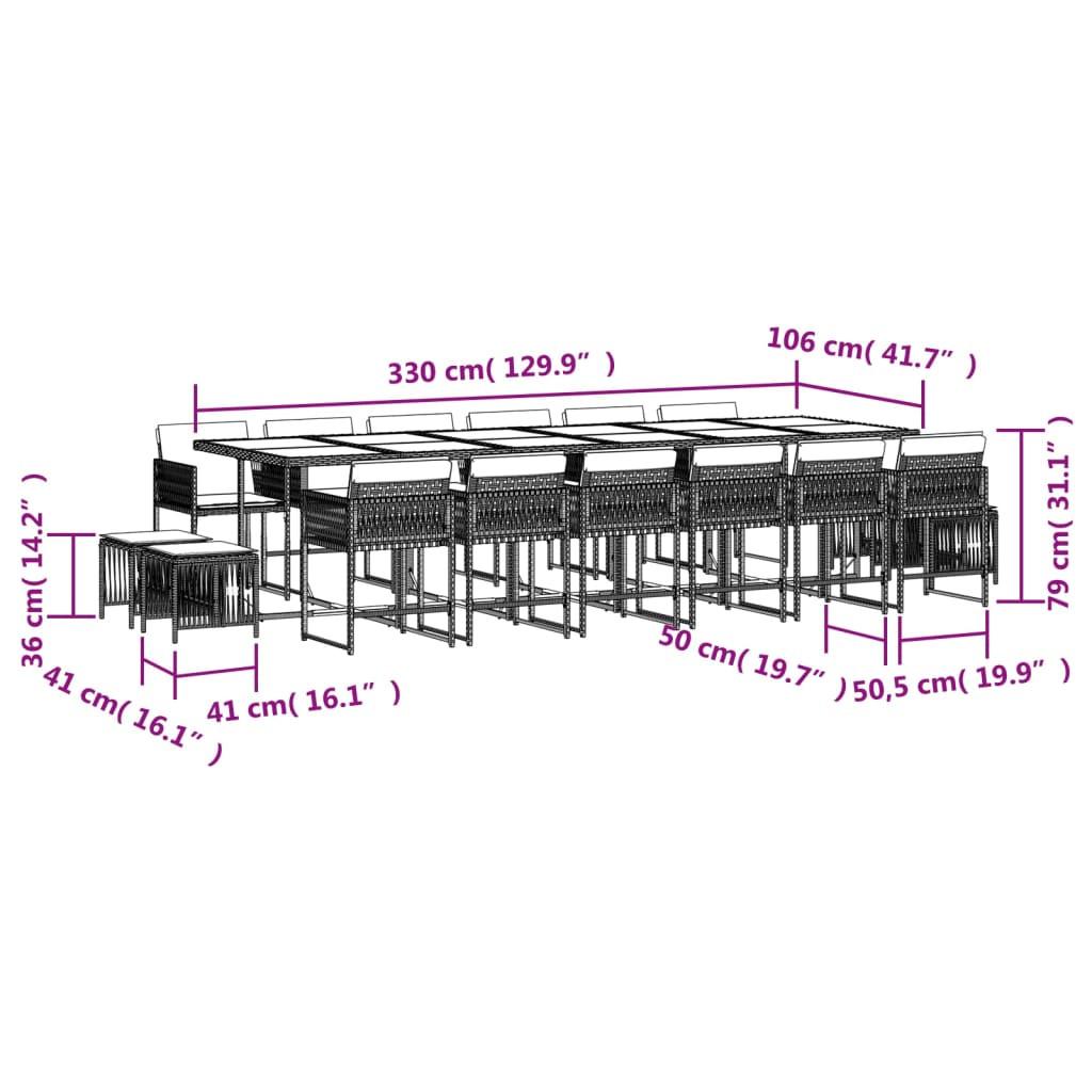 VidaXL Ensemble de salle à manger de jardin rotin synthétique  