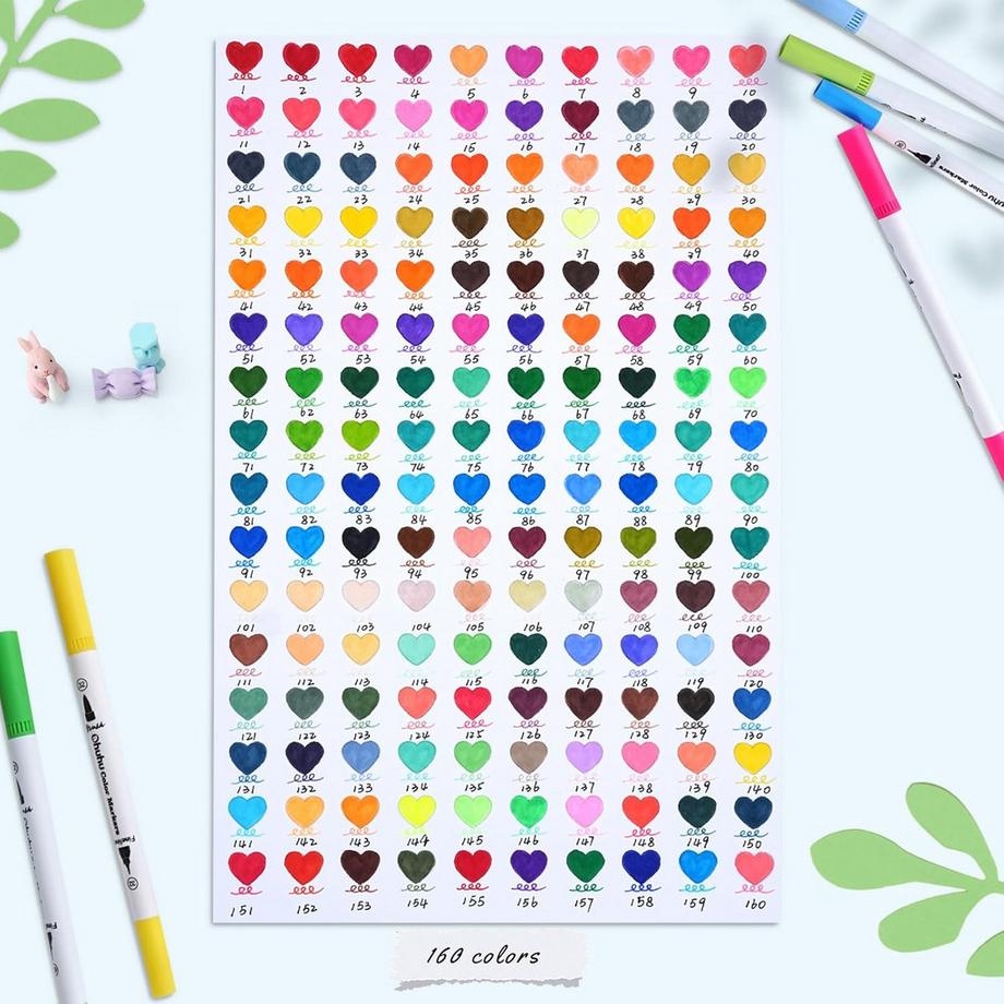 Ohuhu  Maui Pinceaux marqueurs (160 pcs) 