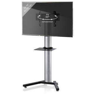 VCM  TV Standfuß mit Zwischenboden | Alu Fernseh Ständer | Maße ca. H, 174 x B. 90 x T. 72 cm- Stadino Maxi 