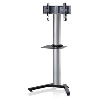 VCM  TV Standfuß mit Zwischenboden | Alu Fernseh Ständer | Maße ca. H, 174 x B. 90 x T. 72 cm- Stadino Maxi 