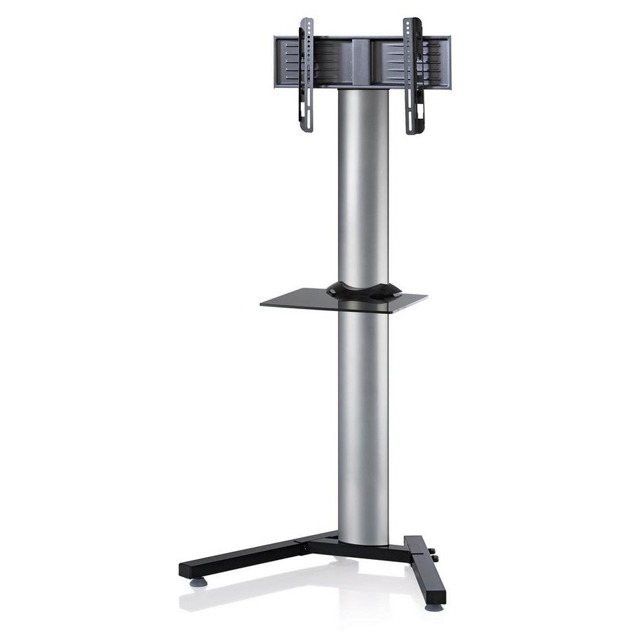 VCM  TV Standfuß mit Zwischenboden | Alu Fernseh Ständer | Maße ca. H, 174 x B. 90 x T. 72 cm- Stadino Maxi 