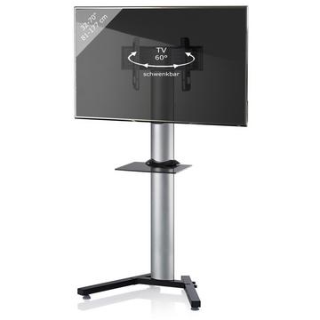 TV Standfuß mit Zwischenboden | Alu Fernseh Ständer | Maße ca. H, 174 x B. 90 x T. 72 cm- Stadino Maxi