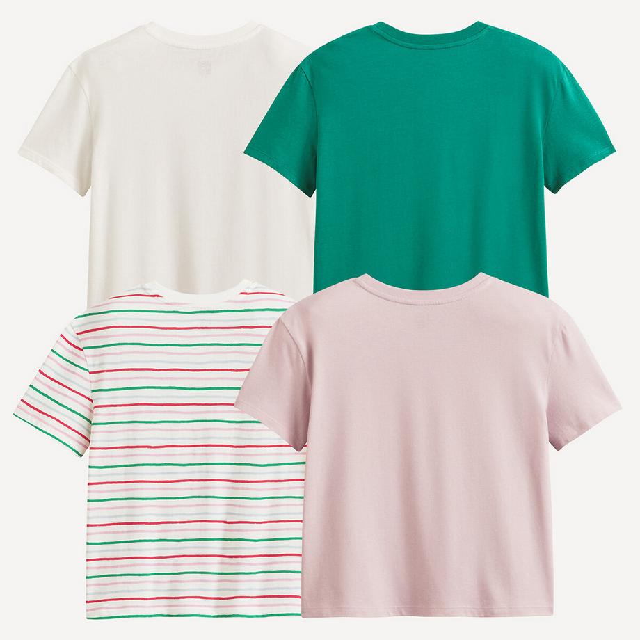 La Redoute Collections  4er-Pack T-Shirts mit Rundhalsausschnitt 