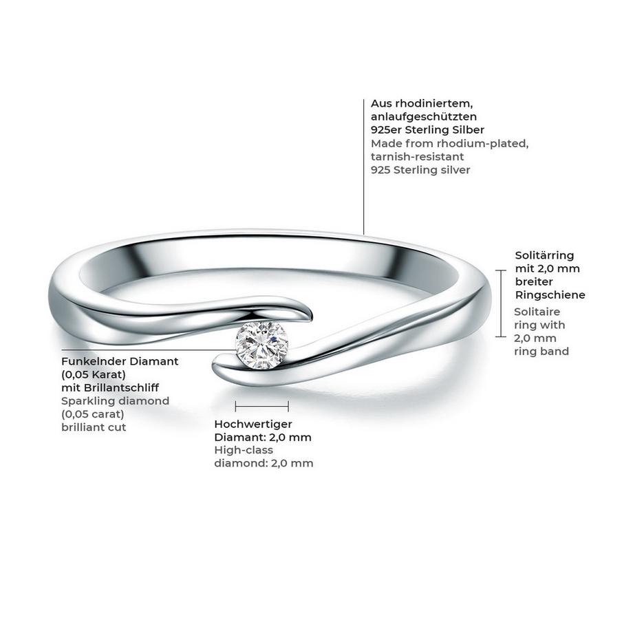 Rafaela Donata  Ring Sterling Silber Diamant weiß 