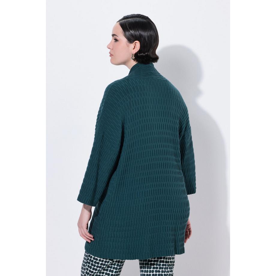 Ulla Popken Cardigan Oversize Maglia Lavorata Maniche 3/4  