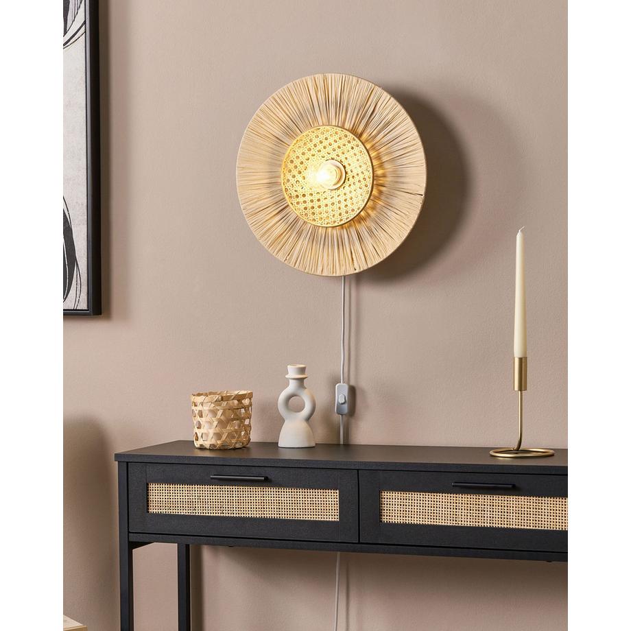 Beliani Lampe murale en Papier Boho YAAPI  