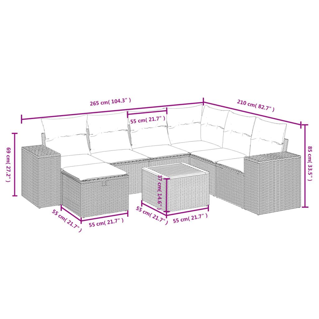 VidaXL set divano da giardino Polirattan  