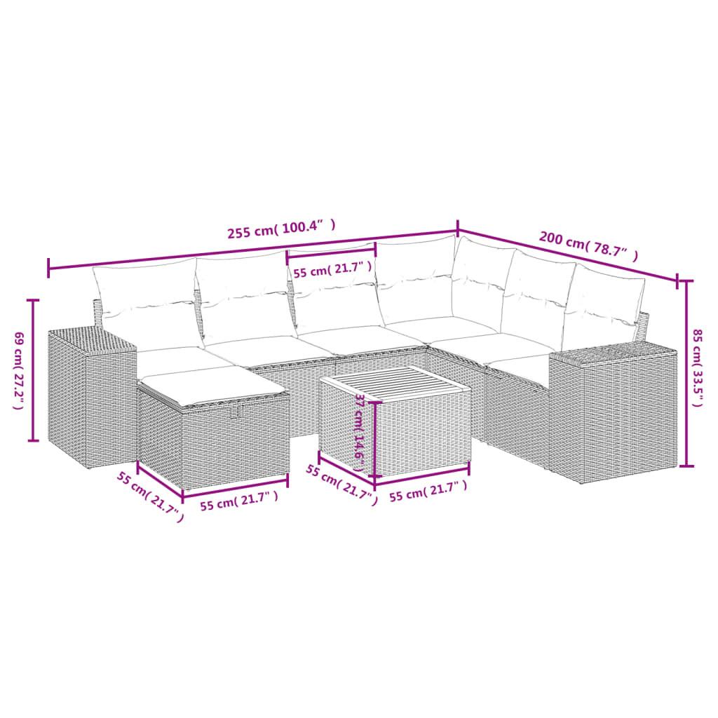 VidaXL set divano da giardino Polirattan  