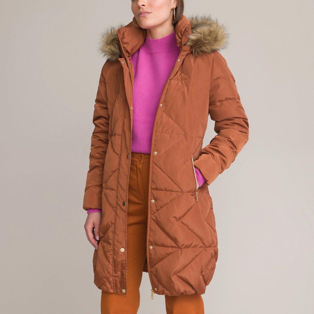 Image of Gesteppter Wintermantel Mit Kapuze Damen Braun 52