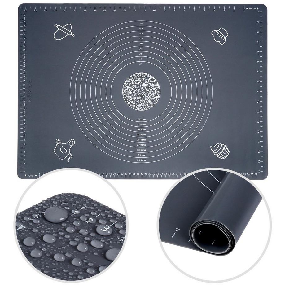 B2X  Tapis de cuisson en silicone : peu de farine, peu encombrant, enroulable 