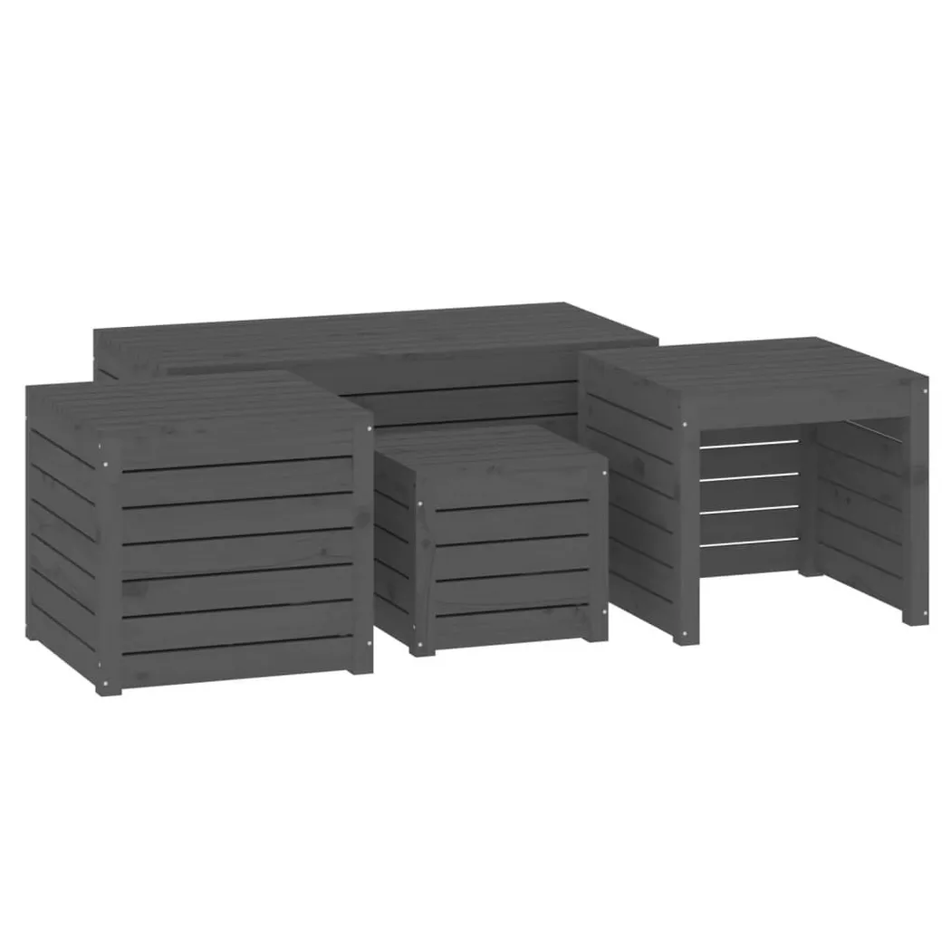 VidaXL - Coffret de jardin bois, One Size, Gris