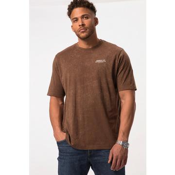 T-shirt STHUGE con stampa, scollo a girocollo e mezze maniche marrone cacao