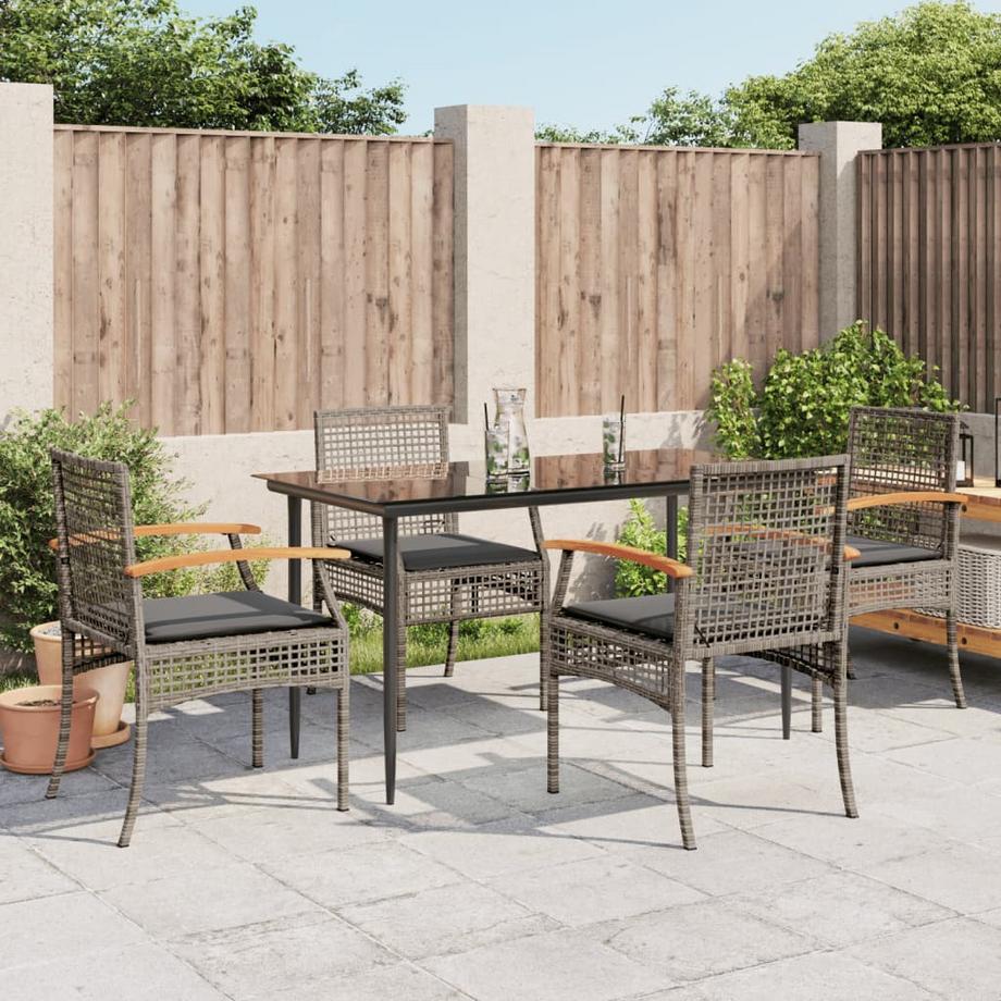 VidaXL Ensemble de salle à manger de jardin rotin synthétique  