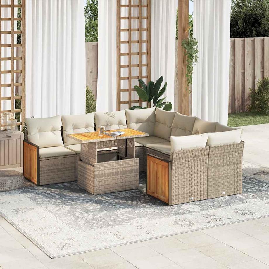 VidaXL set di divani da giardino Polirattan  