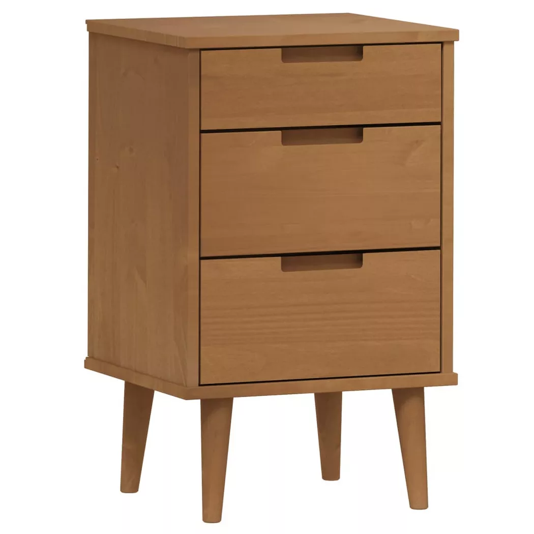VidaXL - Nachttisch kiefernholz, One Size, Braun