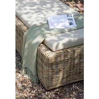 Beliani Lettino Prendisole con Cuscino en Rattan Boho PALESE  