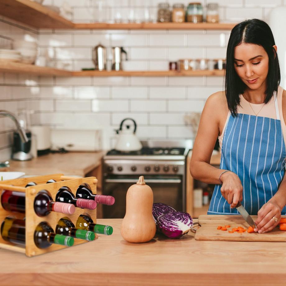 B2X Casier à vin en bambou pour 6 bouteilles  