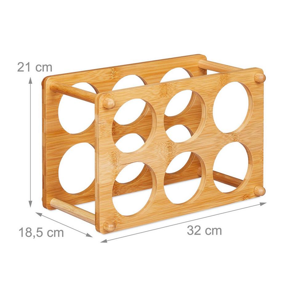 B2X Casier à vin en bambou pour 6 bouteilles  