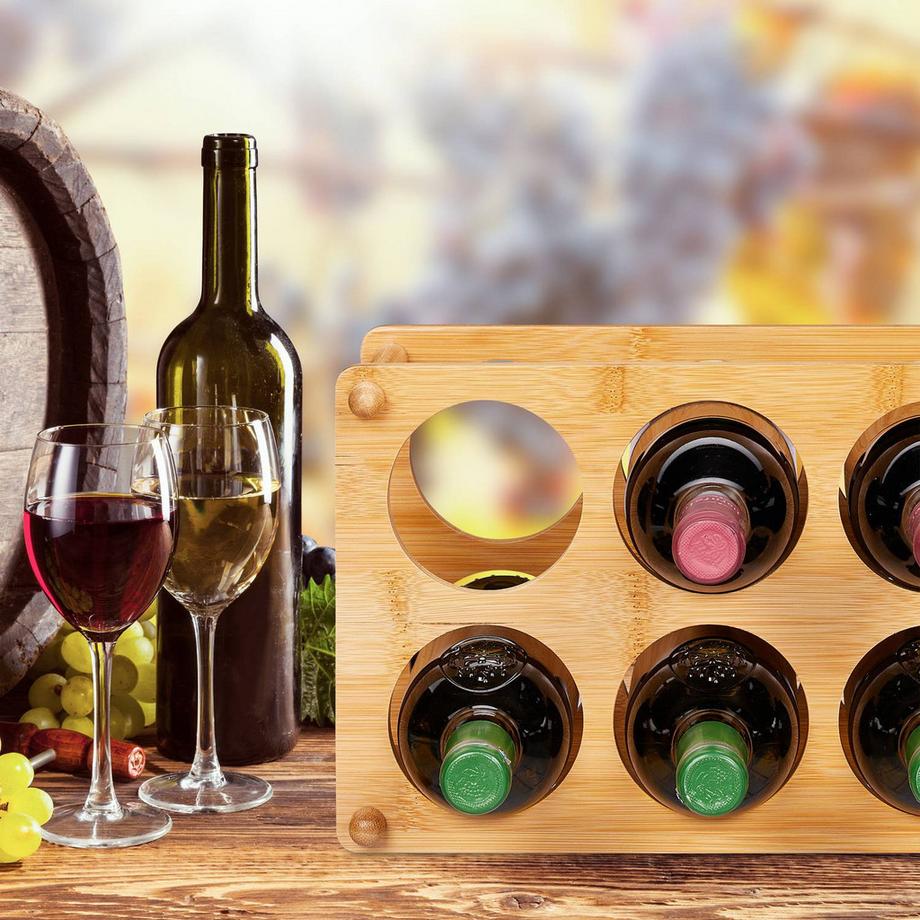 B2X Casier à vin en bambou pour 6 bouteilles  