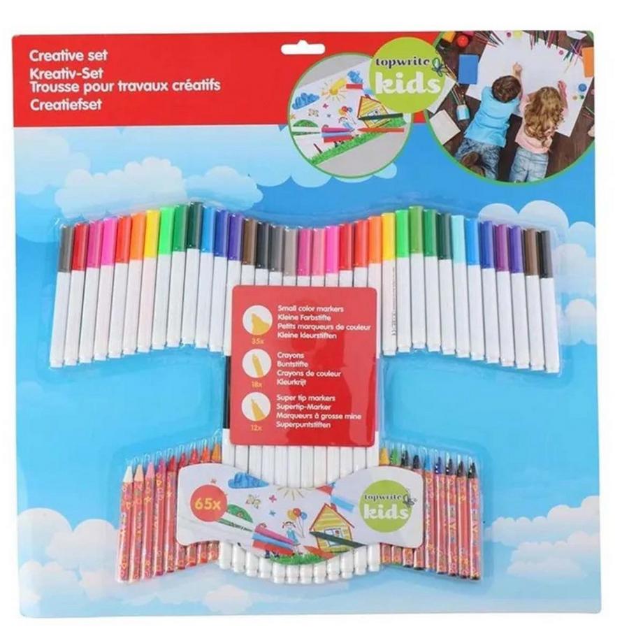 Topwrite kids  Set Bunt- und Buntstifte - 65 Stück 