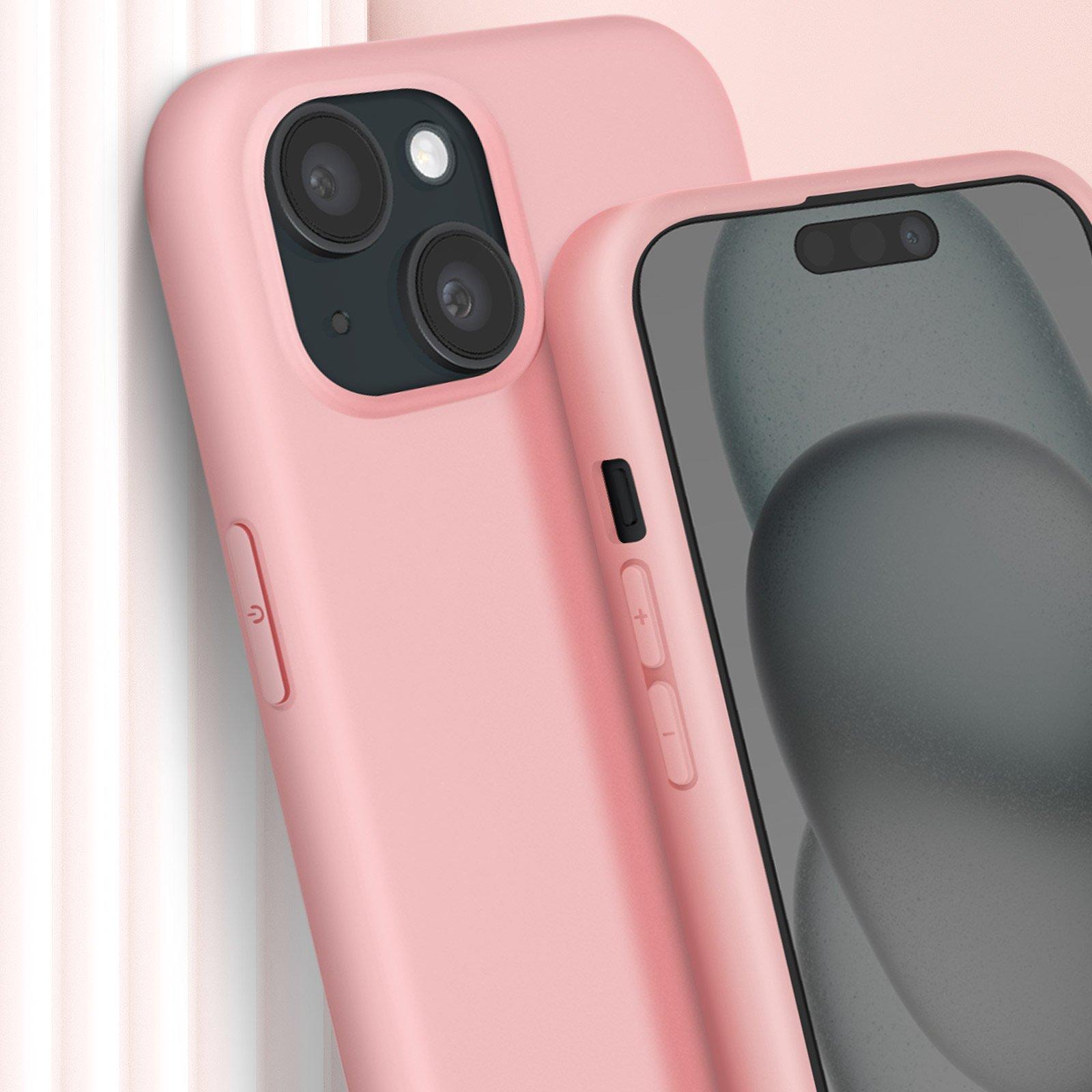 Avizar  Cover cordino iPhone 15 rosa 