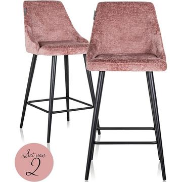 Chaise de bar Brooke rose 98 (lot de 2)