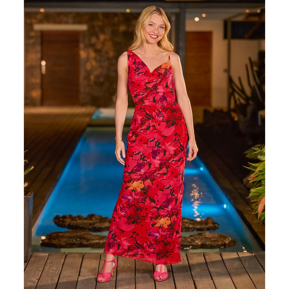 Joe Browns Robe Longue Moulante Asymétrique Florale  