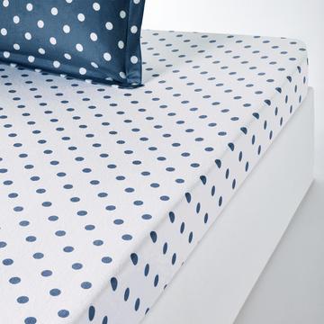 Drap housse flanelle imprimé pois