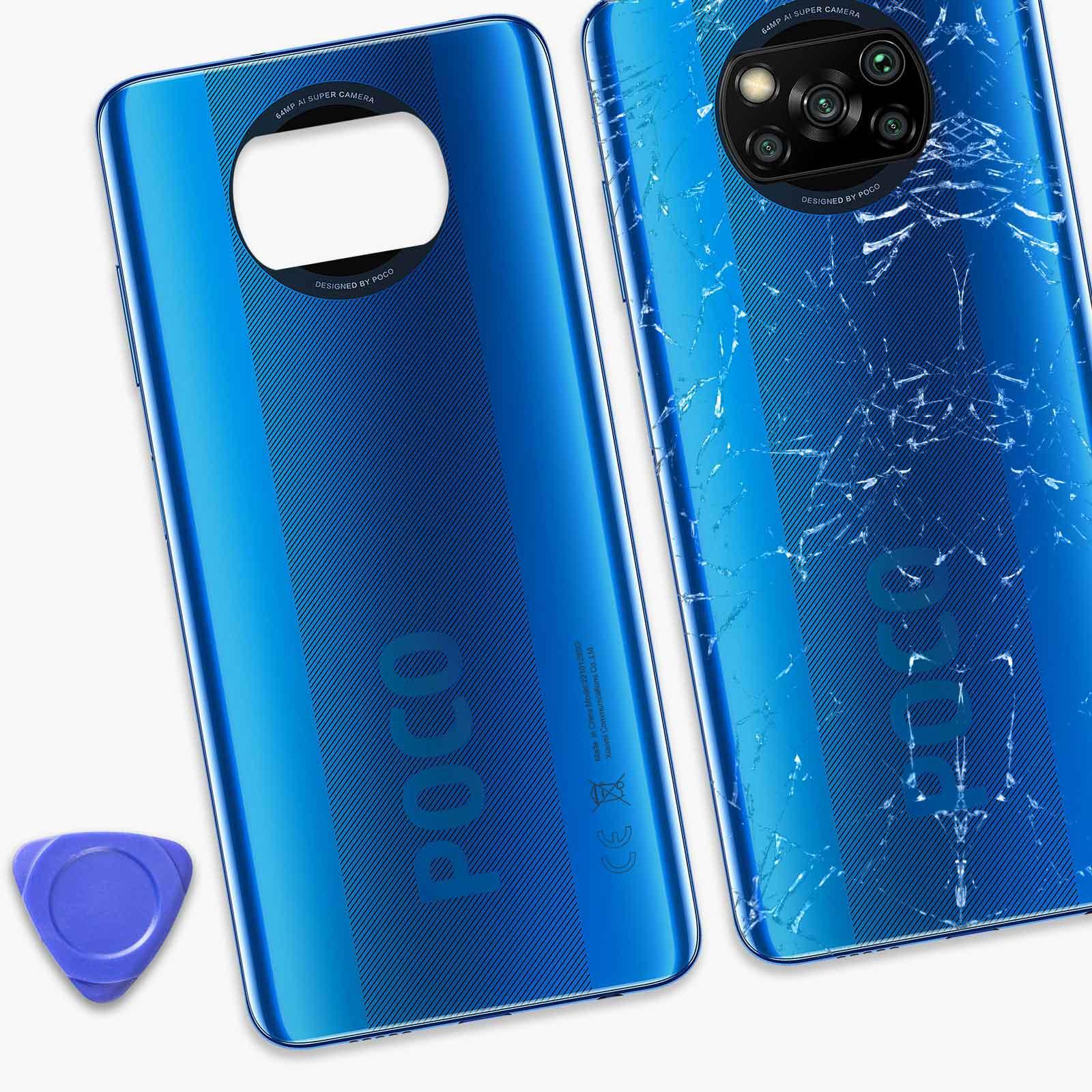 XIAOMI  Vitre arrière Xiaomi Poco X3 Bleu Cobalt 