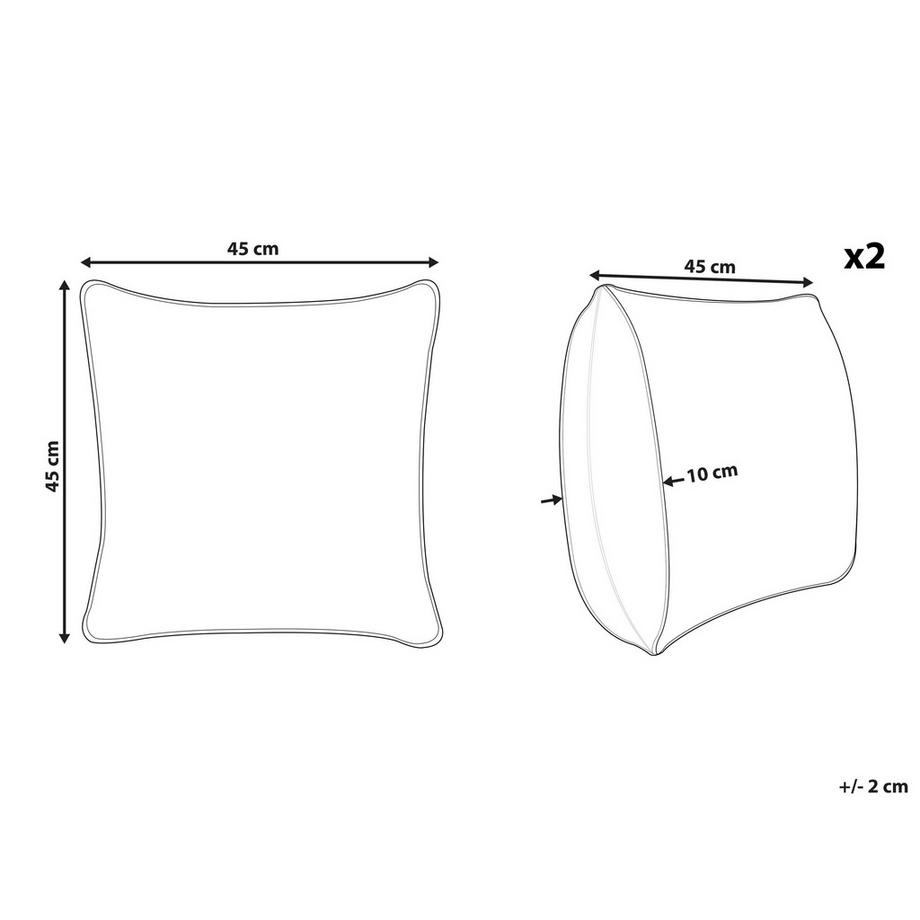 Beliani Dekokissen 2er Set aus Baumwolle Boho WOODI  